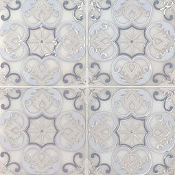 Tetris Florita Blanco Pattern Tile (6 x 6)
