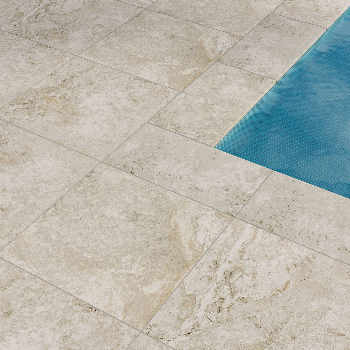 MSI Trevi Silver Porcelain Paver — surface detail in silver tonality