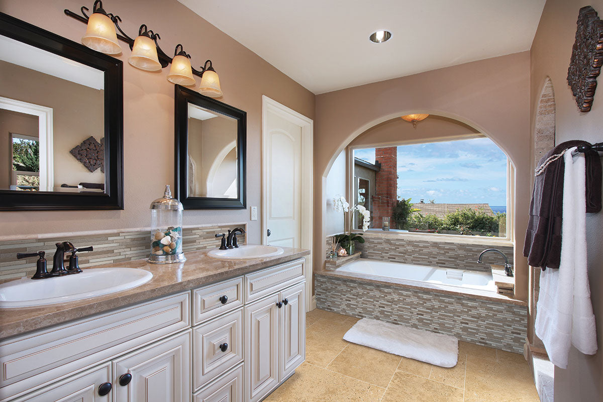 MSI Tuscany Beige Travertine Paver — surface detail in beige tonality