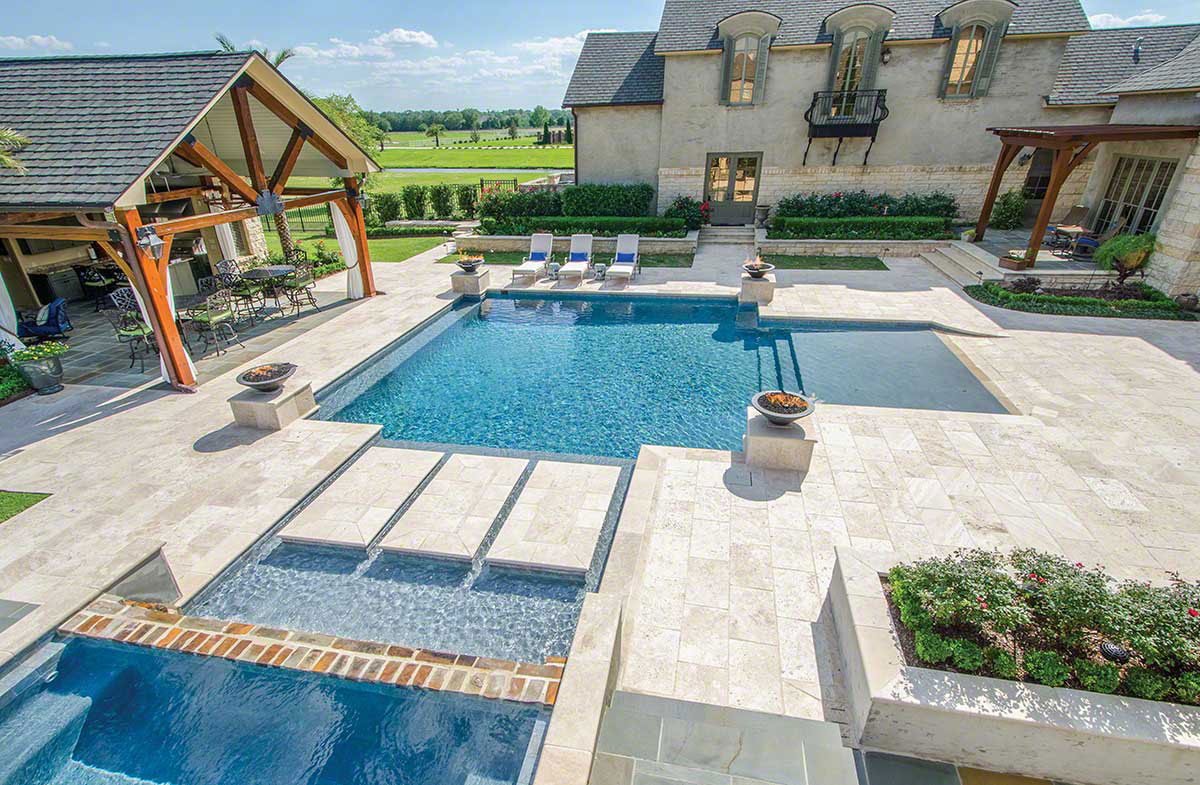 MSI Tuscany Beige Travertine Coping — surface detail in beige tonality