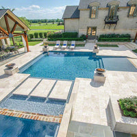 MSI Tuscany Beige Travertine Coping — surface detail in beige tonality