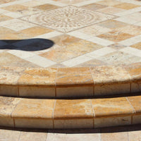 MSI Tuscany Porcini Travertine Paver — surface detail in natural tonality