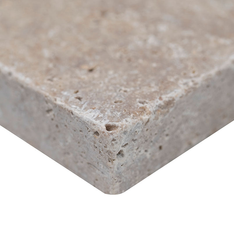 MSI Tuscany Walnut Travertine Paver — surface detail in walnut tonality