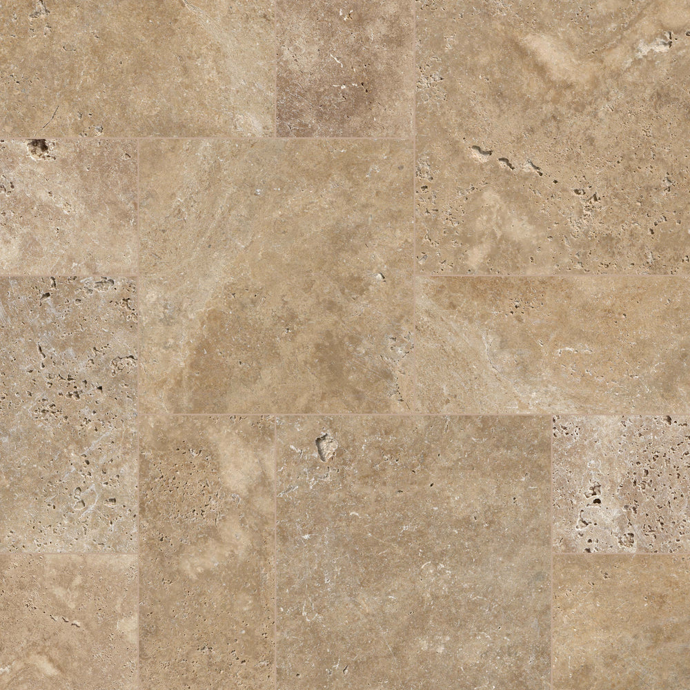 MSI Tuscany Walnut Travertine Paver — Natural Stone Paver in walnut tonality