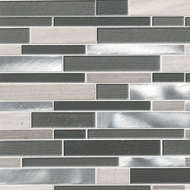 MSI Urban Loft Interlocking Glass & Metal Tile — Glass & Metal Mosaic Tile