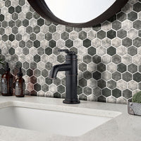 MSI Urban Tapestry Hexagon Mosaic Tile — surface detail in natural tonality