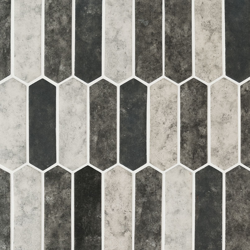 MSI Urban Tapestry Picket Glass Tile — Glass Mosaic Tile mesh-mounted for designer installs