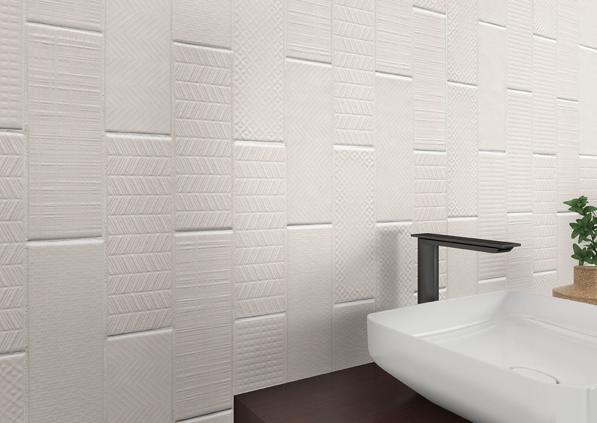 MSI Urbano Crema 3D Mix Tile — surface detail in natural tonality