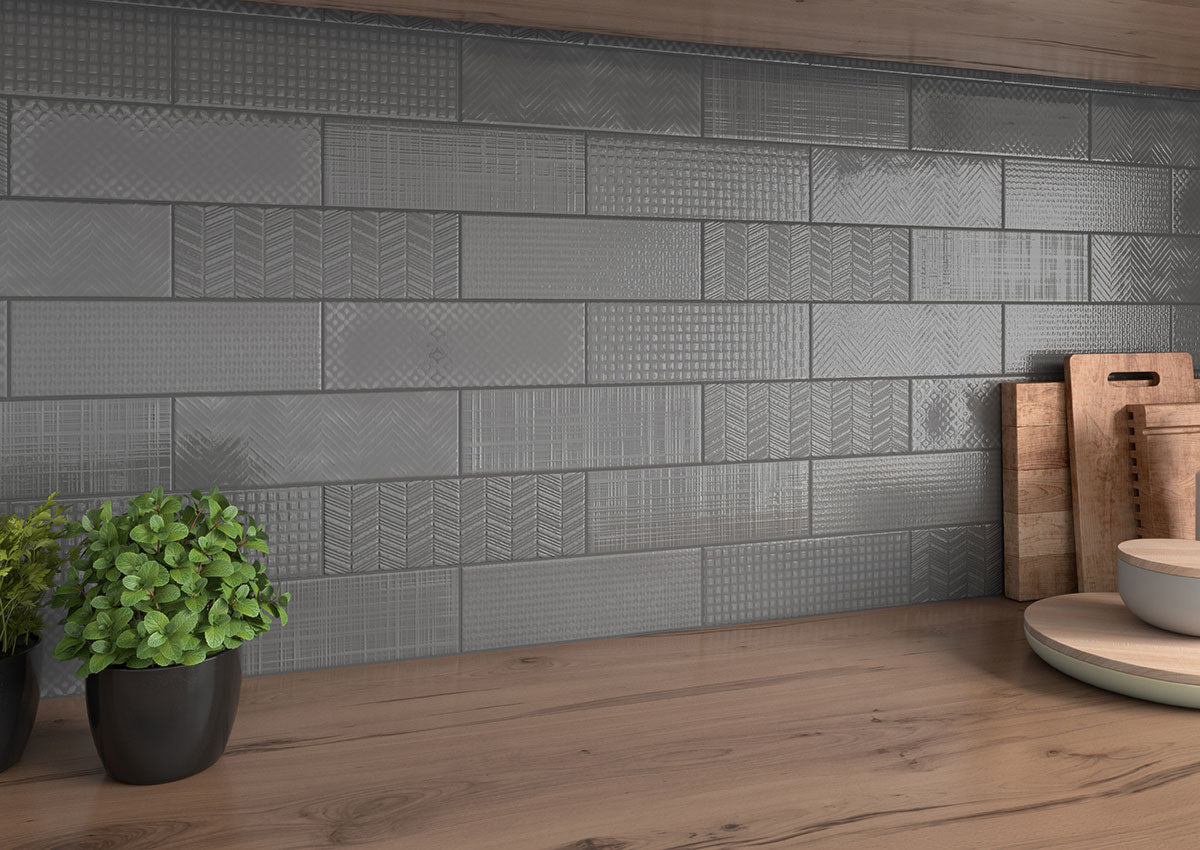 MSI Urbano Graphite 3D Mix Tile — surface detail in graphite tonality