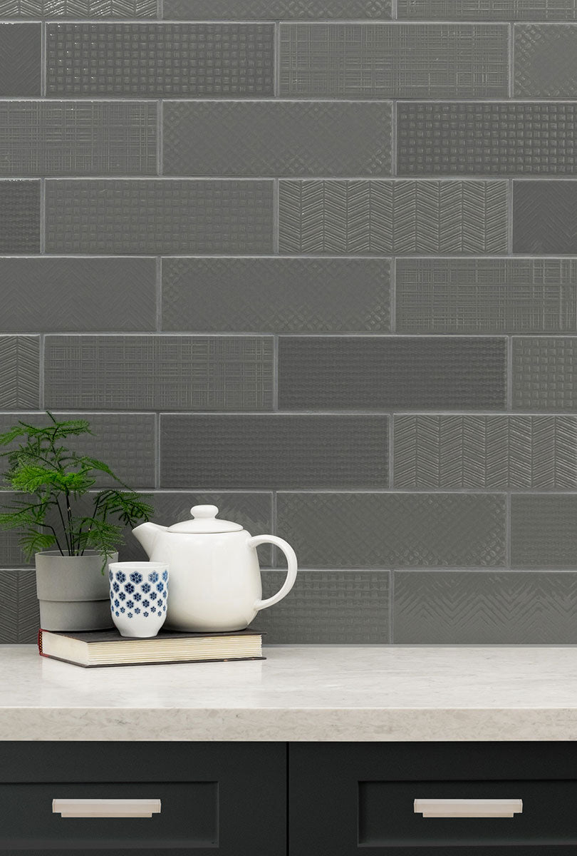 MSI Urbano Graphite 3D Mix Tile — surface detail in graphite tonality