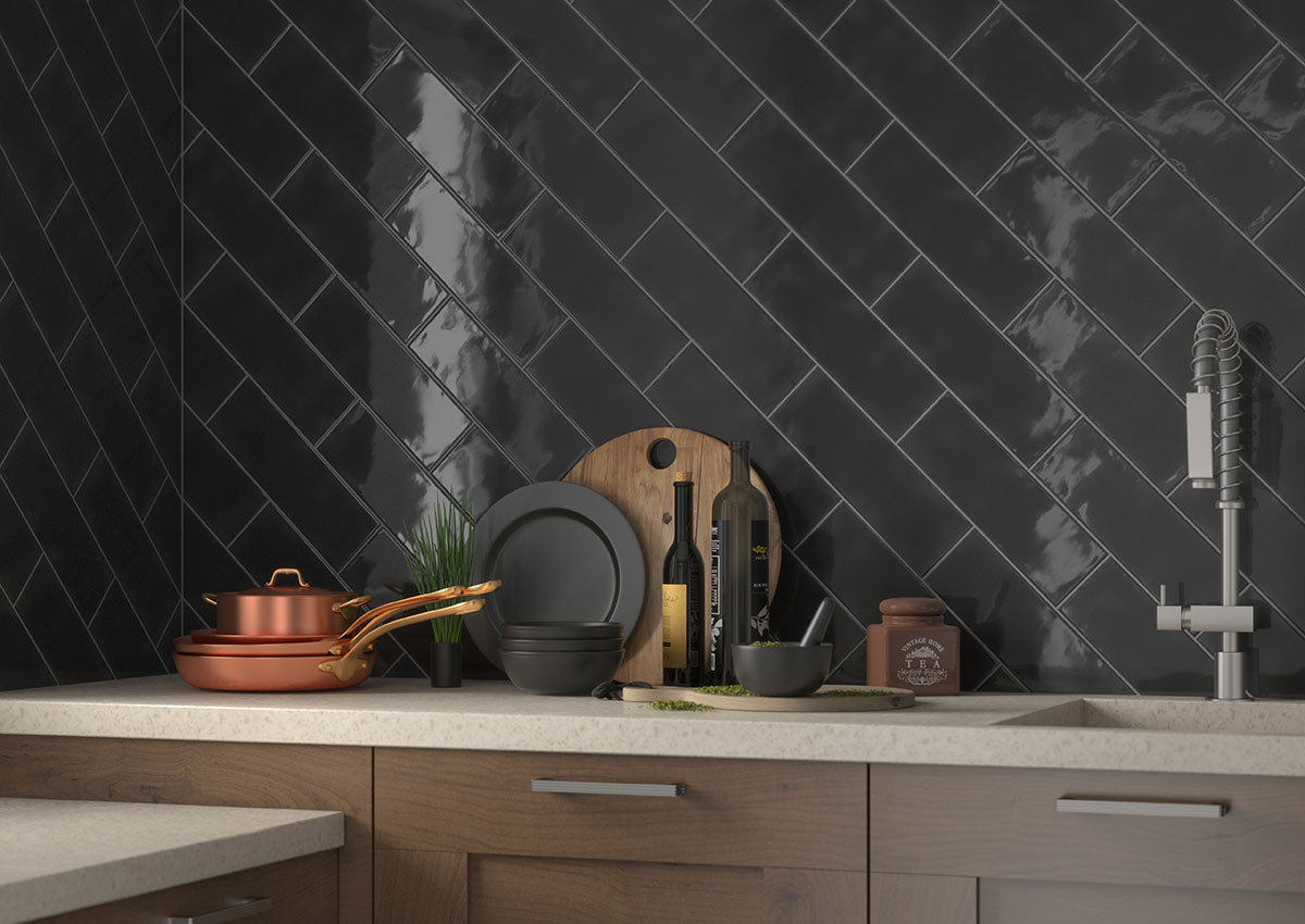 MSI Urbano Ink Tile — surface detail in natural tonality 4x12