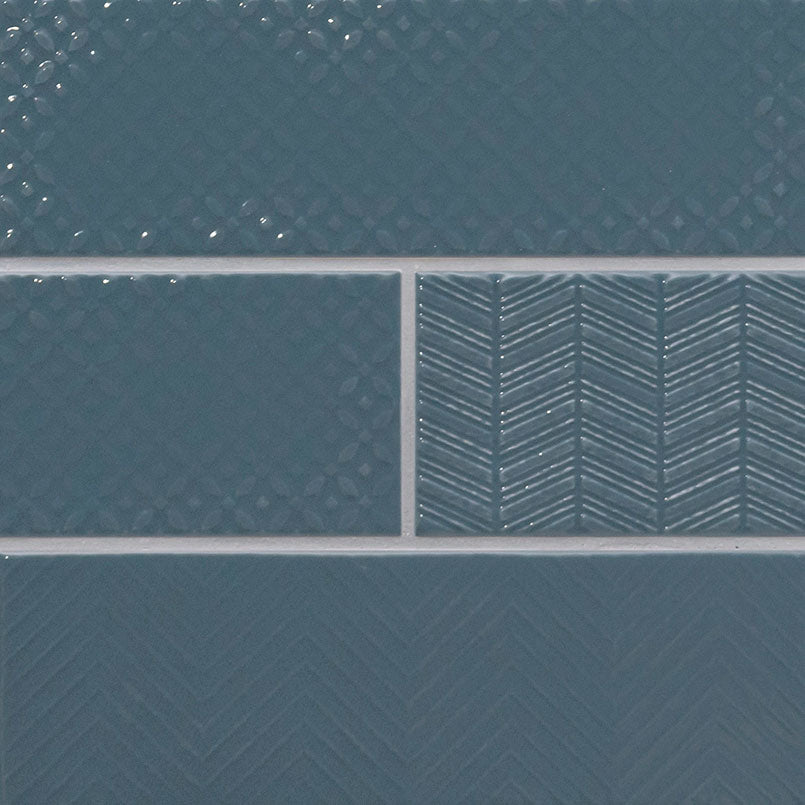 MSI Urbano Navy 3D Mix Tile — Porcelain Wall Tile in navy tonality