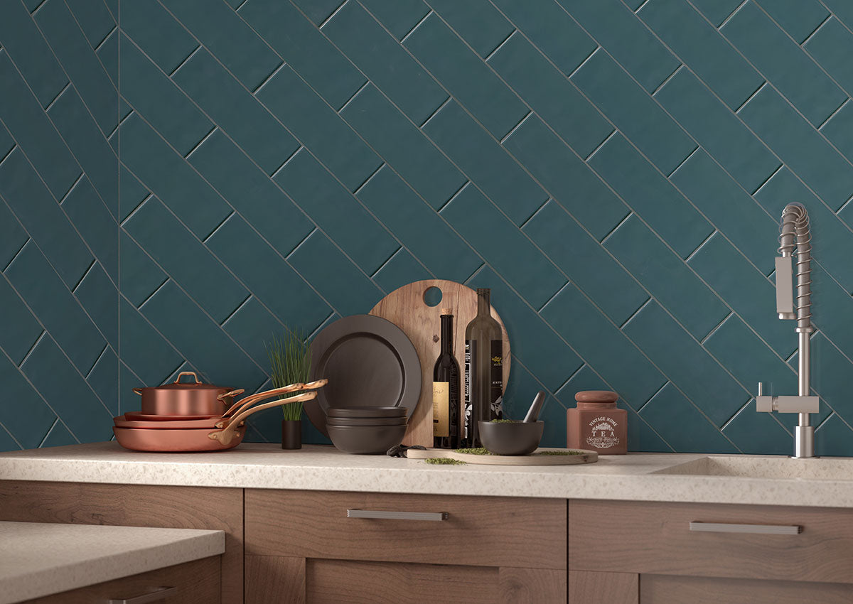 MSI Urbano Navy Tile — surface detail in navy tonality 4x12 glossy