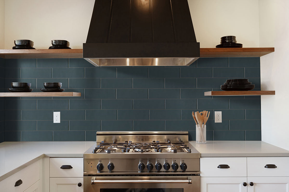 MSI Urbano Navy Tile — surface detail in navy tonality 4x12 glossy