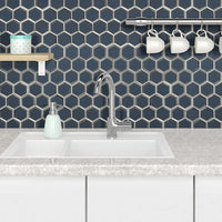 MSI Vague Blue 3" Hexagon Mosaic Tile — surface detail in blue tonality