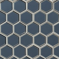MSI Vague Blue 3" Hexagon Mosaic Tile — Glass Mosaic Tile in blue tonality