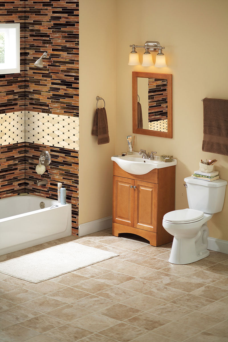 MSI Crema Marfil Valencia Blend Elongated Octagon Tile — surface detail in natural tonality