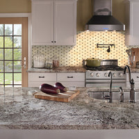 MSI Crema Marfil Valencia Blend Elongated Octagon Tile — surface detail in natural tonality