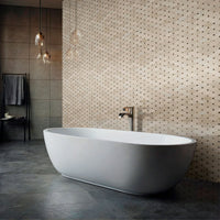 MSI Crema Marfil Valencia Blend Elongated Octagon Tile — surface detail in natural tonality
