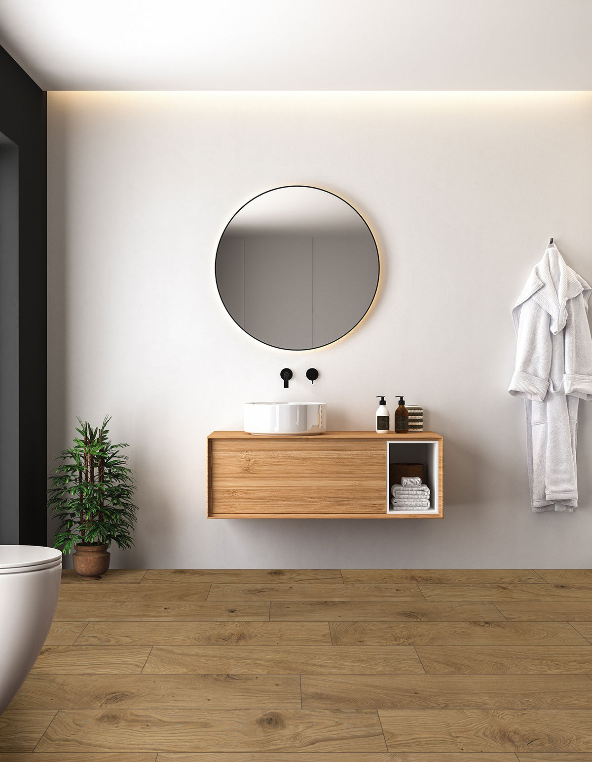 MSI Valgrande Sequoia Wood Look Porcelain Tile — room scene
