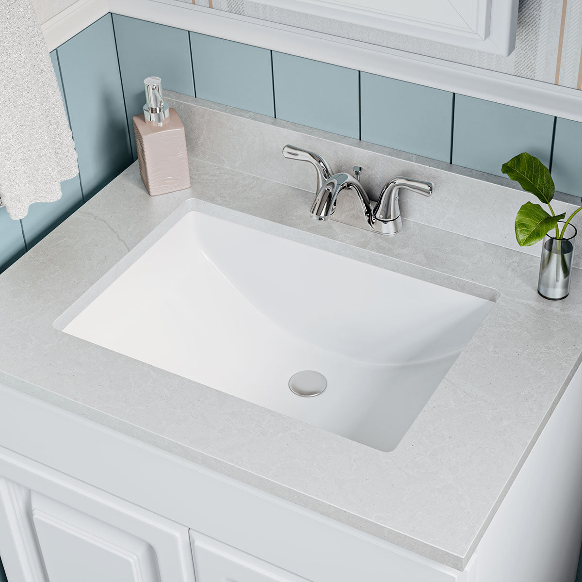 MSI White Rect 2015 Straight Sinks — surface detail in white tonality