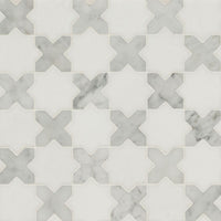 MSI Vera Anne Pattern Polished — Waterjet Cut Mosaic Tile mesh-set fitted natural stone pattern
