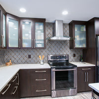 MSI Highland Park Victorian Light Arabesque Tile — surface detail in natural tonality