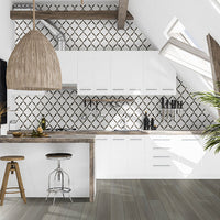 MSI Highland Park Victorian Light Arabesque Tile — surface detail in natural tonality