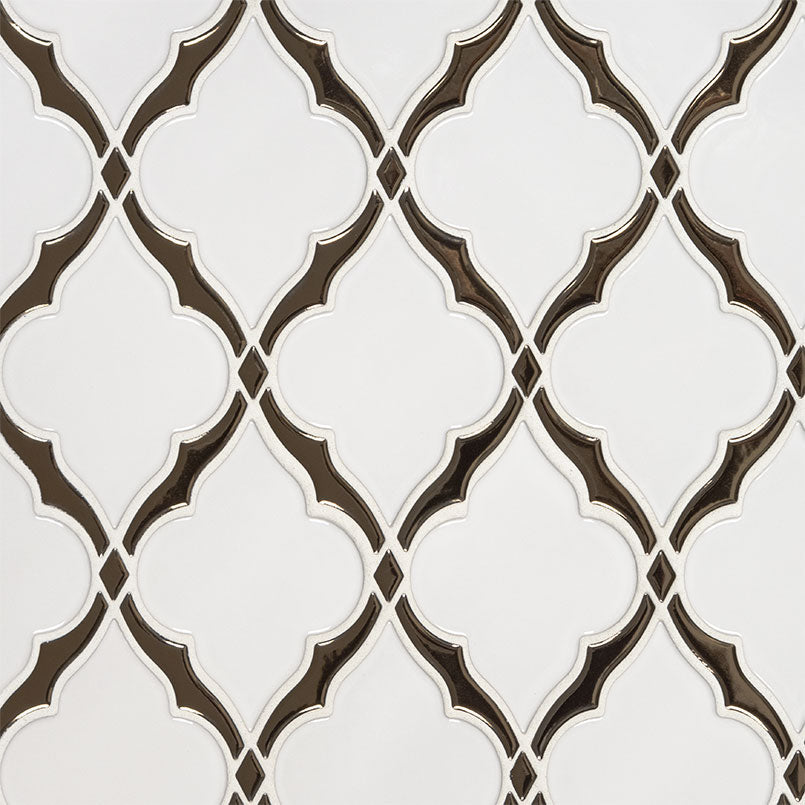 MSI Highland Park Victorian Light Arabesque Tile — Porcelain Wall Tile