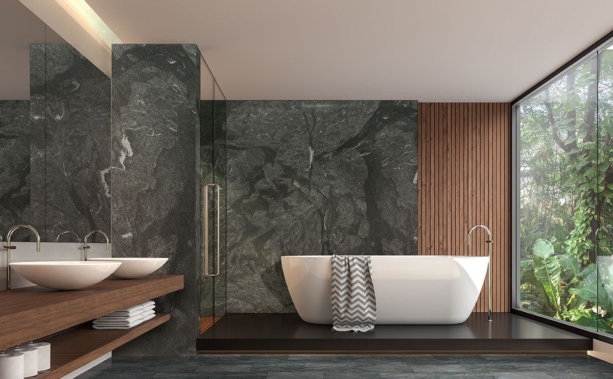 MSI Virginia Mist — surface detail in natural tonality quarried slab for kitchen and counter install