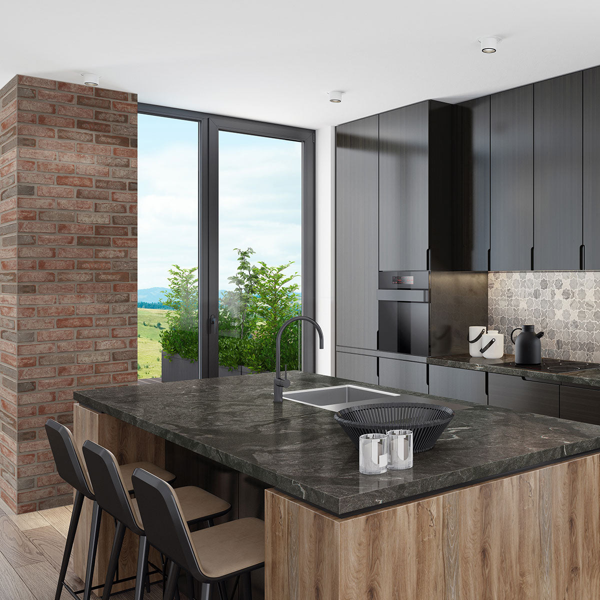 MSI Virginia Mist — surface detail in natural tonality quarried slab for kitchen and counter install