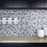 MSI Vista Azul Hexagon Mosaic Tile — surface detail in natural tonality