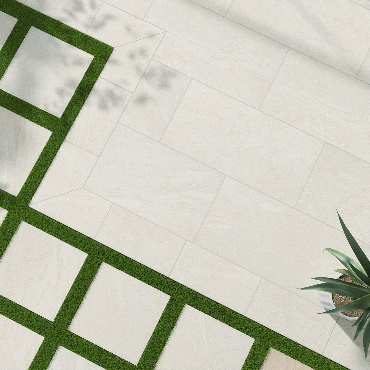 MSI Vortexa Ivory Porcelain Paver — surface detail in ivory tonality