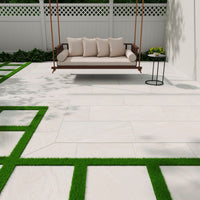 MSI Vortexa Ivory Porcelain Paver — surface detail in ivory tonality