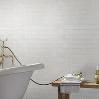 MSI Highland Park Whisper White Subway Tile 2x6 — surface detail in white tonality