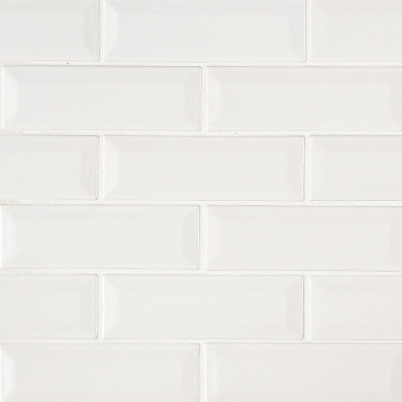 MSI Highland Park Whisper White Subway Tile 2x6 — Marble Threshold in white tonality