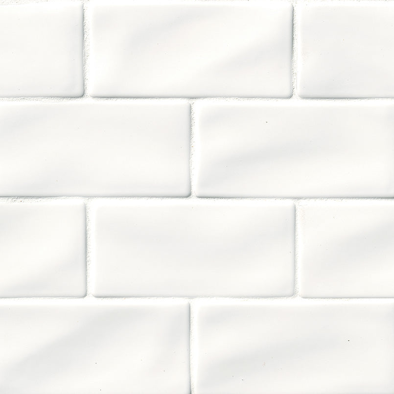 MSI Highland Park Whisper White Subway Tile 3x6 — Porcelain Wall Tile in white tonality