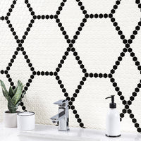 MSI Domino White and Black Hive Pattern Matte — surface detail in white tonality
