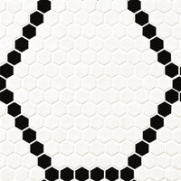 MSI Domino White and Black Hive Pattern Matte — Porcelain Wall Tile in white tonality