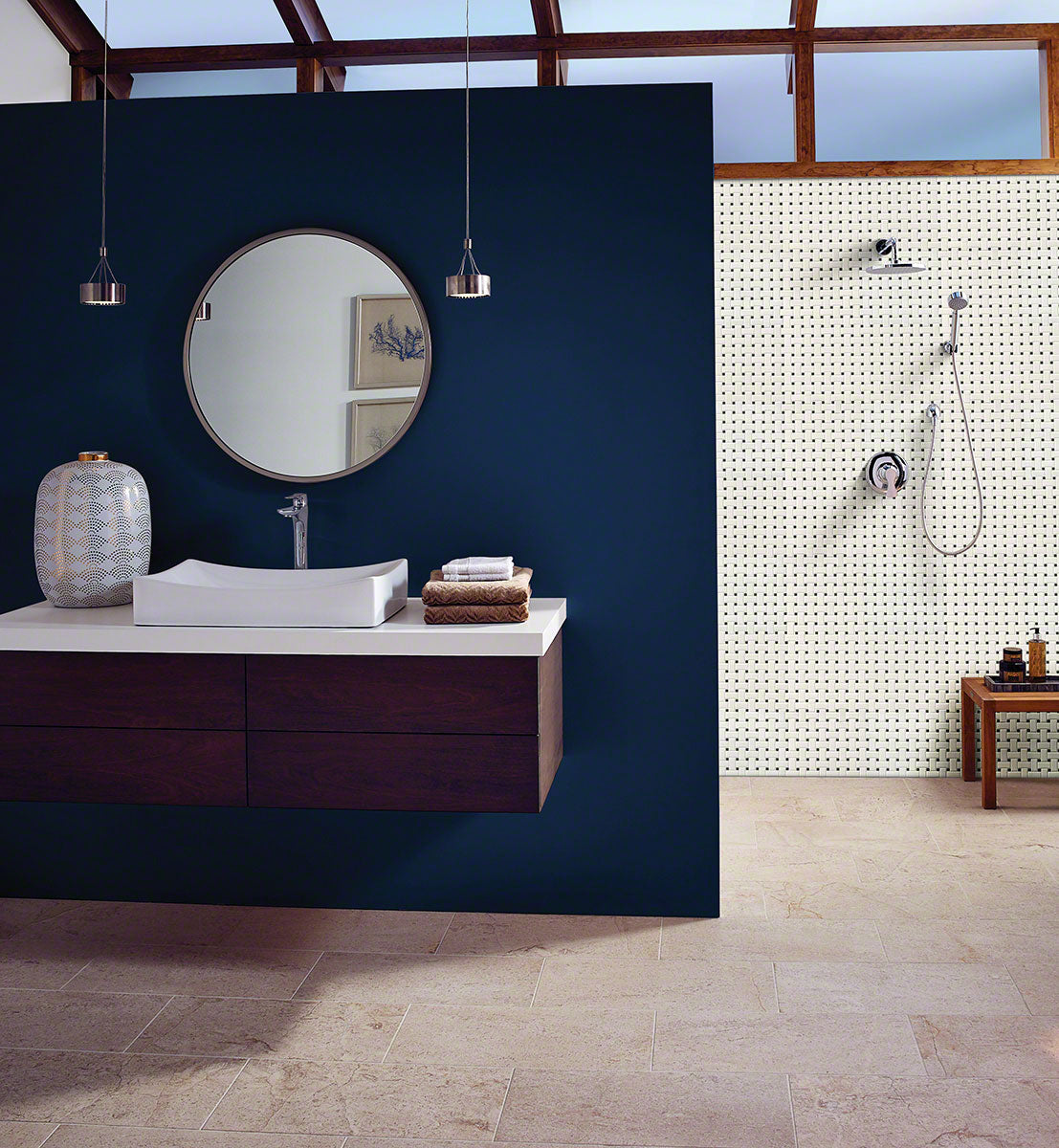 MSI Domino White & Black Basketweave Tile — surface detail in white tonality