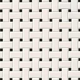 White & Black Basketweave Tile