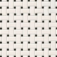 MSI Domino White & Black Basketweave Tile — Porcelain Wall Tile in white tonality