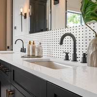 MSI Domino White & Black Basketweave Tile — surface detail in white tonality