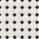 MSI Domino White and Black Octagon Tile