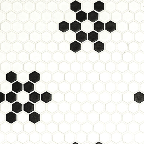 MSI Domino White and Black Mod Petal Pattern Matte