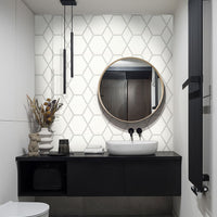 MSI Domino White and Gray Hive Pattern Matte — surface detail in white tonality