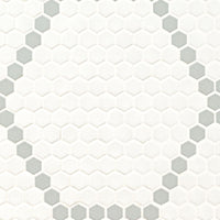MSI Domino White and Gray Hive Pattern Matte — Porcelain Wall Tile in white tonality