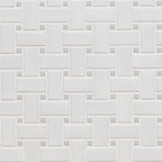 White And Gray Matte Basketweave Tile