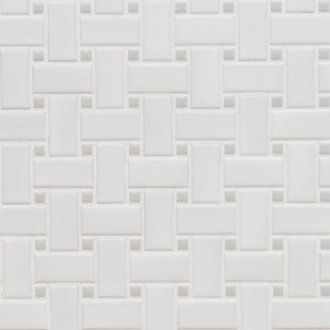 MSI Domino White and Gray Matte Basketweave Tile