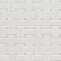 MSI Domino White and Gray Matte Basketweave Tile — Porcelain Wall Tile in white tonality